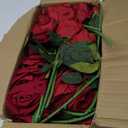 50PCS Artificial Roses 4.14'' Realistic Velvet Large Silk Flowers Long Stem Faux Flowers Bouquet for Wedding Home Party Table Centerpieces Decorations (Red)