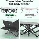 Suteck Camping Cot, Folding Camping Cot Bed for Adults Sleeping 1200D Double Layer Oxford Portable Folding Outdoor Cots for Camping W/Soft Pad Carry Bag for Home Office Nap Beach Travel