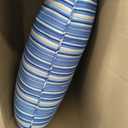 Outdoor Deep Seat Cushion Set 24x24 Seat + 28x22 Back Plush Fiber Fill Seat, Patio Lounge Replacement Cushion, Corded Trim, Durable Polyester Fabric with Ties, Sapphire Stripe