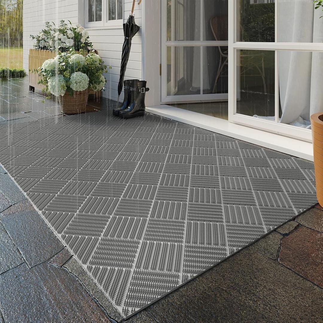 Welcome Door Mat Outside Non-Slip Durable Waterproof Grey 24"x35", 24''x36''