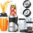 Ganiza Smoothie Blender, 900W Blenders for Shakes and Smoothies, 15-Piece Personal Blender and Grinder Combo for Kitchen, Smoothies Maker with 4 BPA-Free Portable Cup, Nutritious Recipe (Black)