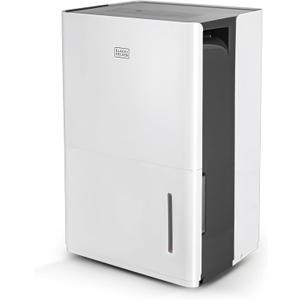 BLACK+DECKER 22-Pint Portable Dehumidifier, Dehumidifier for Home up to 1500 Sq. Ft. Coverage, For Basement and Medium to Large Spaces, Removable Bucket and Drain Hose Included, BD22MWSA, White