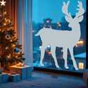 Chunful 53.15 Inch Large Christmas Reindeer Window Stencils for Painting Giant Reusable Christmas Wall Stencil Drawing Templates for Window Glass Door Wood Fence Garage Doors Holiday DIY Home Decor