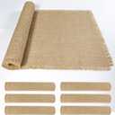 6 Pack 13 x 72 Inch Tassel Burlap Table Runners,Natural Rustic Jute Table Runner and Placemats Bulk for Western Wedding Table Decorations,Farmhouse Style Party,Holiday,Kitchen Table Decor Cover