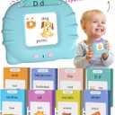 510 Words Spanish English Bilingual Talking Flash Cards for Toddlers 1-3, Pocket Speech Learning Montessori Toys for Kids, Autism Sensory Therapy Preschool Educational Birthday Gifts for Boys Girls