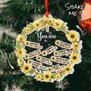 Jesuspirit Christian Shaker Ornament  You are Scripture Wreath with Sunflowers & Bible Verses | 3D Christmas Cross Ornament Gift for Friends or Family