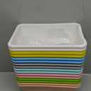 Dandat 16 Pcs Book Bins for Classroom Library Plastic Cubby Storage Bins Organization Scoop Front Stackable Toy Storage Tubs Containers for School Office Home Nursery Playroom(Candy Color)