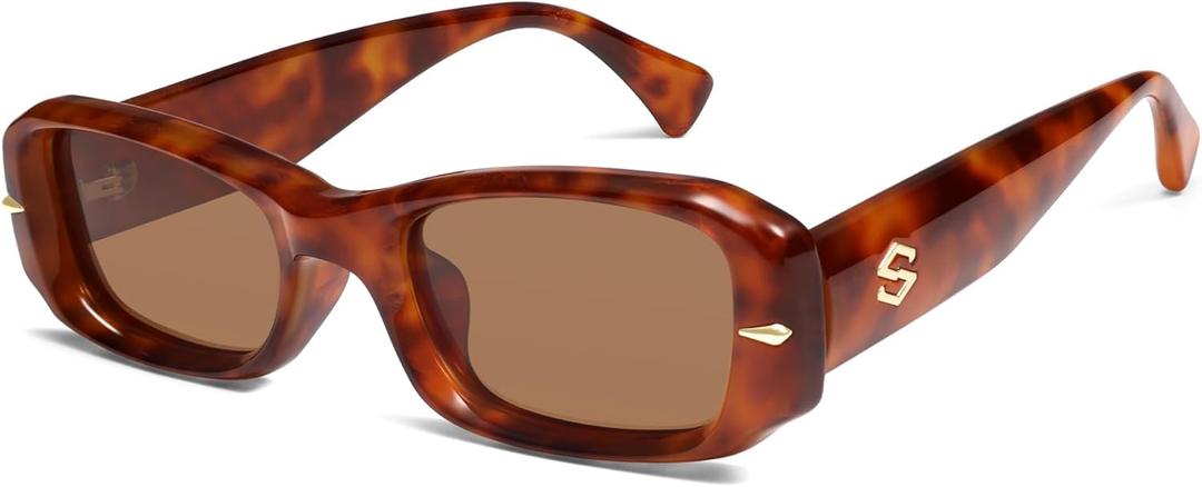SOJOS Retro Rectangle Polarized Sunglasses Women Men 90s Sunnies UV Protection Womens Mens Sun Glasses SJ2366