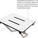 Seachrome Lift-Assist Shower Seat, Yoke-Style Bench, Wall Mount, 22" x 15", Solid White Phenolic