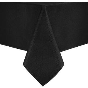 Hiasan 70 X 70 Inch Square Textured Tablecloth - Waterproof Spillproof Antiwrinkle Jacquard Table Cloth for Kitchen and Dining Dinner, Outdoor Picnic, Holiday and Parties, Black