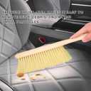 Wooden Dust Brush, 14 Inch Bench Brush Horse Hair Brush Hand Broom Counter Duster, Soft Bristle Dust Brush Whisk Broom Upholstery Cleaning Tool for Car Home Workshop (Yellow)