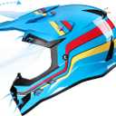 GLX GX623 Youth ATV/Dirt Bike Helmet Combo - Retro Blue, Large - DOT