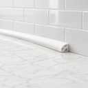 3/4 Inch Flexible Quarter Round Molding, Peel and Stick Rubber Floor Trim, Quarter Round Trim with 3m Tape, Self-Adhesive Bathtub Trim Molding(Hollow, 240Inch)