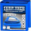 Tarp 20x40 Feet, 7 Mil Thick Waterproof Poly Tarps Cover UV Resistant, Rip & Tear Proof with Metal Grommets Every 20 Inche (Blue/Silver)