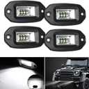 EBESTauto 4PCS Flush Mount LED Pods 12V Work Lights 20W Bumper Driving/Off Road LED Pod Lamps for ATV UTV SUV Truck Boat