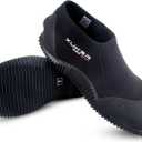 XUKER Neoprene Diving Scuba Boots Men Women 3mm Wetsuit Water Booties with Anti-Slip Sole Sand Beach Shoes (Black, Size 7)