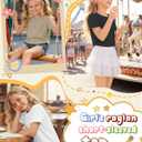 3 Pack Girls' Short Sleeve T-Shirts Loose Fit Crew Neck Tops Raglan Curve Hem Shirts Casual Kids Basic Tees 5-14Y