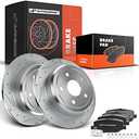 Jeep Wrangler JK Front Drilled & Slotted Brake Rotors + Ceramic Pads Kit (2007-2017)