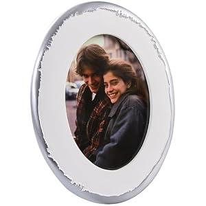 ZIHARA 4x6 Ornate Oval Picture Frame, Hand-Crafted Resin Frame with Velvet Backing, Hanging Photo Frame with Easel, Hook & Mat for Tabletop, Home Decor, Photo Gallery Art (White & Silver)