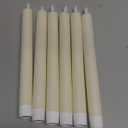 GenSwin Flameless Ivory Taper Candles Flickering with 10-Key Remote, Battery Operated Led Warm 3D Wick Light Window Candles Real Wax Pack of 6, Christmas Home Wedding Decor(0.78 X 9.64 Inch)