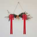 10pcs Red Large Velvet Christmas Bows for Xmas Tree Wreath, Garland, Swag, Staircase,Wedding Indoor Outdoor Home Decor (15 * 24 inch,Width of 1inch)