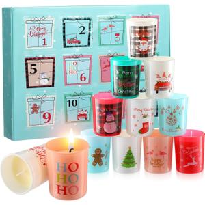 Conelist 12 Pcs Candle Advent Calendar 2025 12 Days of Christmas Scented Candles Gift Set for Women Adults 2.5 oz Soy Wax Jar Candles Christmas Countdown Gifts for Holiday Winter Home Decoration