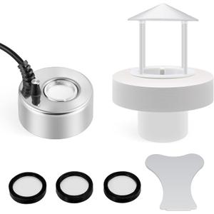Mxmoonant 350ml/H Ultrasonic Mist Maker Fogger Metal Atomizer with Removable Splash Guard for Water Fountain Pond Pot Rockery Sink