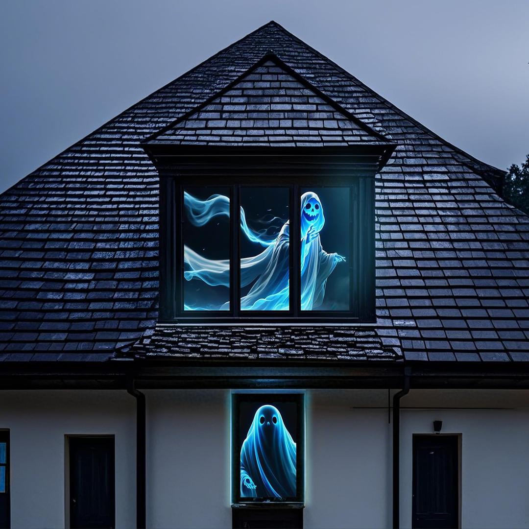 Holographic Rear Projection Screen Video: Outdoor Projection Screens 60" x 106" projectors Halloween Videos for Hang Mounting Backyard Movie Night