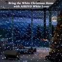 AIRIVO Outdoor Laser Lights Projector, White Laser Fairy Lights Projector, Christmas Snowflake Projector 3 Lighting Modes with Remote Control,Holiday Halloween Decor for Home,Garden, Trees,White Laser