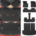 Floor Mats Compatible with 2020-2025 Hyundai Palisade Trunk Mat Cargo Liner TPE Back Seat Cover Protector 2024 Palisade 7 & 8 Seats Accessories (Trunk Mat with Backrest Mats+Floor Mats)