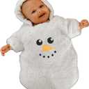 Baby Girl Boy Halloween Outfits Ghost Costumes Long Sleeve Hoodie Jumpsuit One Piece Romper Fall Winter Bodysuit (3-6 Months, Snowman)