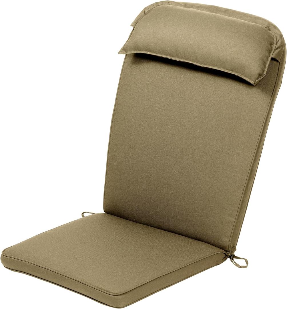 Plant Theatre Adirondack Chair Cushion - High Back Patio Chair Cushion for Outdoor Furniture - Outdoor Chair Cushions for Rocking Chairs, Front Porch, Yard and Lawn Furniture (49" x 22") (Warm Beige)