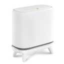 JUDRDO Bathroom Garbage Can with Lid, Vacuum Adsorption Small Garbage Can 3.2 Gallon Press Top Lid Garbage Bin with Legs Waterproof Waste Basket for Bathroom Bedroom Office Home RV (White)