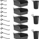 G.CORE 18-Pack Pegboard Hooks Assortment Pegboard Accessories for 1/8 inch and 1/4 inch Pegboard Wall Organizer, Peg Board Accessories for Craft Room Hobby Supplies, Garage Storage Tools & Small Parts