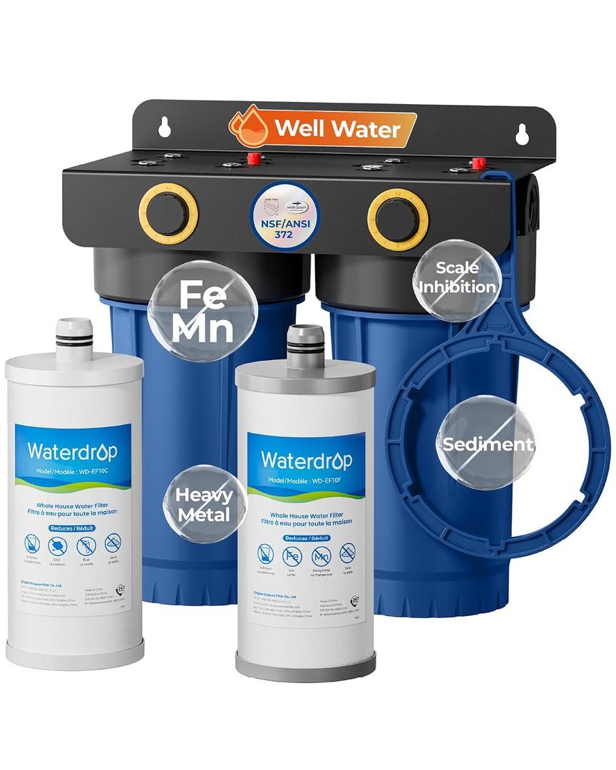 Waterdrop WHF2E-FC Whole House Water Filter System for Cleaner Well Water