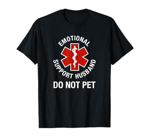 Do Not Pet Emotional Support Husband Funny T-Shirt, XL, Black