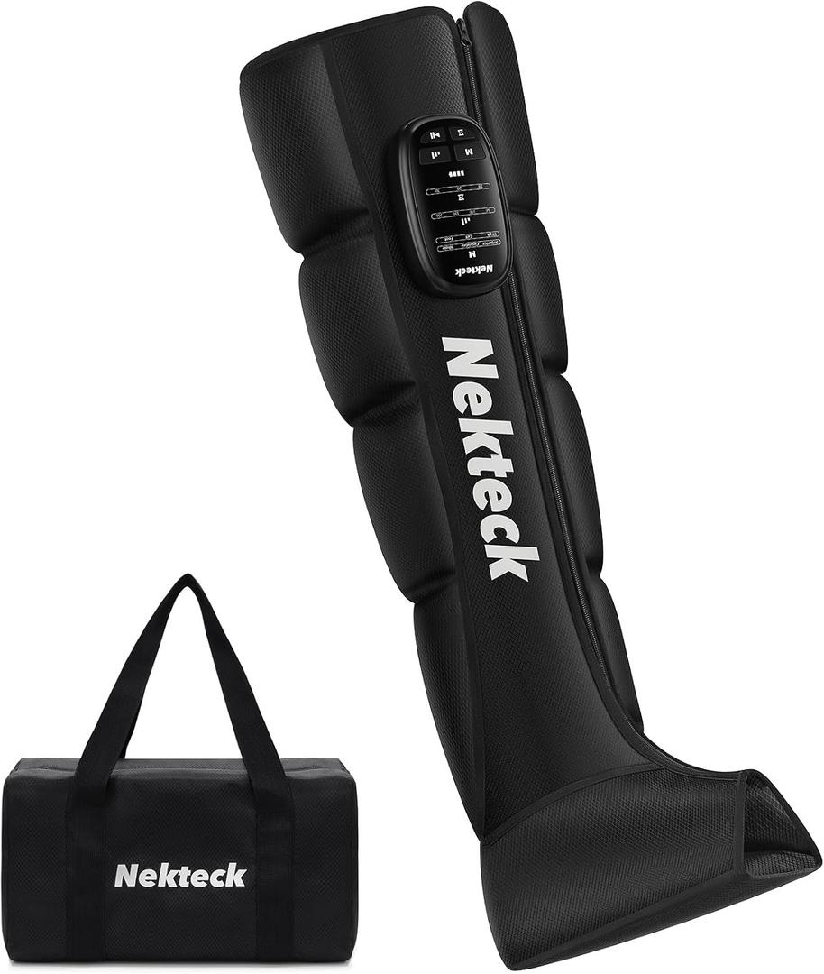 Nekteck Cordless Leg Compression Massager, Rechargeable Massage Tools for Circulation and Pain Relief, Portable Full Leg Boots, Gifts for Mom Dad Men Women, Single Unit, Middle (1-Pack)