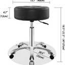 Ainilaily Rolling Stool with Wheels, Thick Cushion Heavy Duty Esthetician Hydraulic Chair Stool for Work Medical Tattoo Salon Office (Black)
