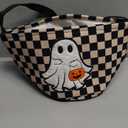 Halloween Bucket, Trick or Treat Basket for Kids Girl Boy Halloween Candy Bucket Gift Basket Canvas Pumpkin Buckets Spooky Boo Baskets Candy Bags Pumpkin Baskets for Party Favor Decorations, Black