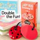 2 x SplashEZ Cradle Cap Brush for Babies | Soothing Newborn Head Massager | Food-Grade Soft Silicone Baby Bath Brush & Scalp Scrubber | Infant Cradle Cap Comb - Organic Shape & Ladybug Design, 2-Pack