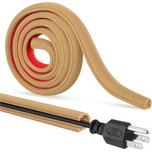 Self-Adhesive Cable Hider,Flexible Wire Cover Cable Raceway for Wires, Wall Mount TV, Home Audio, Network,Power and Phone Line Managemen (Light Brown, 236inch)