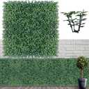 Artificial Boxwood Hedge Wall Panels: 20 X 20 in 14P UV-Anti More Dense Greenery Grass Wall Backdrop Panels for Indoor Outdoor Green Home Decor & Ivy Fence Covering Privacy