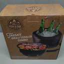 PICNIC TIME Caliente Portable Charcoal Grill & Cooler Tote, Take Anywhere BBQ Grill with Enameled Fire Bowl and Carrying Tote that Doubles as Cooler for Outdoor Cooking Use, (Black with Gray Accents)