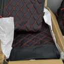 Car Seat Covers Full Set,Breathable and Waterproof Napa Leather Car Seat Cover,Interior Universal Fit for Cars,Sedans,SUVs,Vans,Trucks(Full Seat,Black+Red,N3)