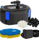 AquaMiracle 400GPH Pond Filter Pump with 4-Stage Filtration | Pond Pump Filter Box | Fish Pond Filter for Outdoor Ponds 200-350 Gal | for Garden, Waterfall, Fountain, Water Feature