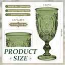 Wiwiqing 24 Pcs Plastic Goblets 7.5oz Vintage Goblet Plastic Wine Glasses Colored Retro Embossed Water Goblets for Wine Bar Juice Baby Shower Wedding Reception Grand Event Party (Olive Green)