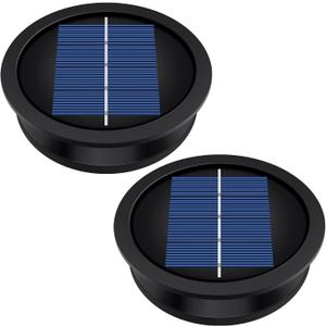 2 Pack Replacement Solar Light Parts(Top Size 3.2 inches, Bottom Size 2.9 inches),7 Lumens Warm White LED Waterproof Solar Light Replacement Top Kit for Outdoor DIY Hanging Lanterns