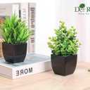 Der Rose 2 Pack Fake Plants Small Artificial Potted Plants Faux Plants Black Bathroom Accessories for Home Office Desk Bathroom Decor Indoor
