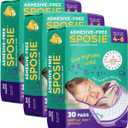 Sposie Overnight Diaper Booster Pads, Stops Leaks and Bedwetting, Original Adhesive-Free Absorbent Inserts, Helps Reduce Nighttime Changes and Rash, Use with Sizes 4-6, Made in U.S.A. 90 ct. Pack Of 3