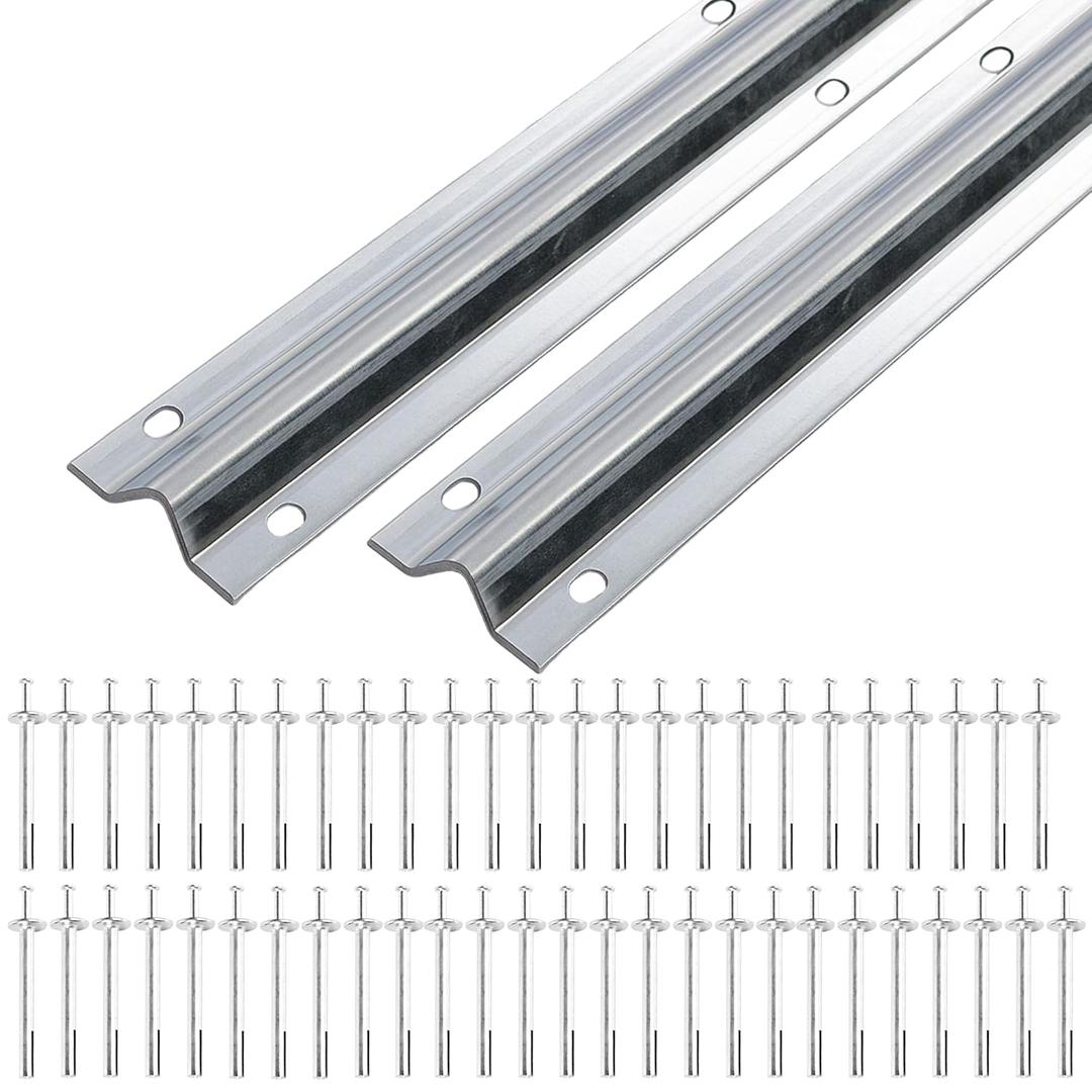 12 Ft V-Track Galvanized Inverted V Track for 1'' OD V-Groove Sliding Gate Rollers Driveway Gate with Hammer Drive in Anchors, Heavy Duty Sliding Driveway Gate Track